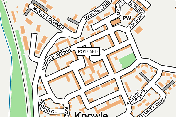 PO17 5FD map - OS OpenMap – Local (Ordnance Survey) PO17 5FD map - OS OpenMap – Local (Ordnance Survey)