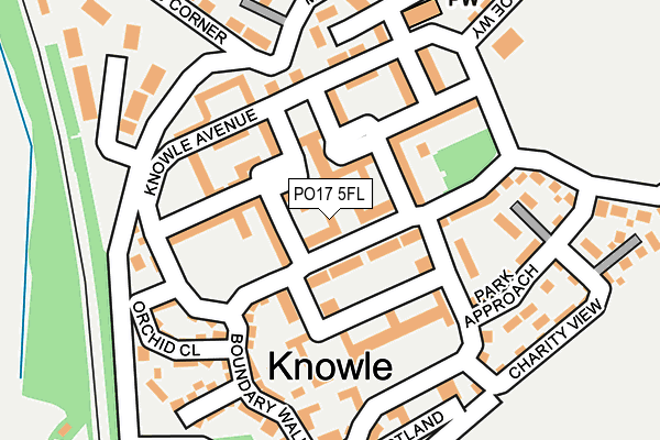 PO17 5FL map - OS OpenMap – Local (Ordnance Survey) PO17 5FL map - OS OpenMap – Local (Ordnance Survey)