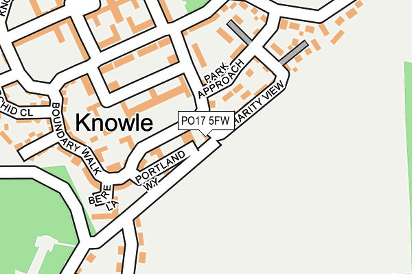 PO17 5FW map - OS OpenMap – Local (Ordnance Survey) PO17 5FW map - OS OpenMap – Local (Ordnance Survey)