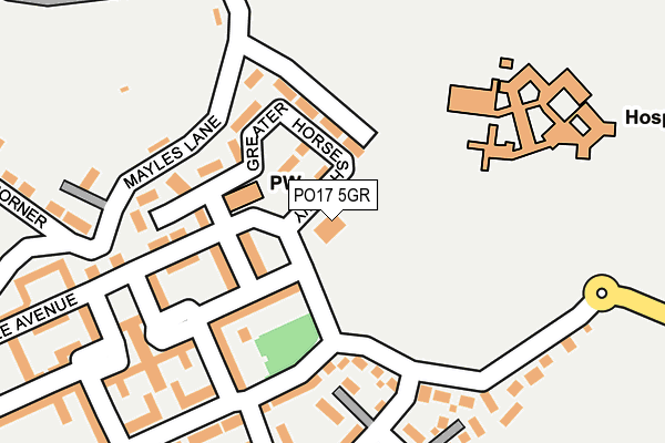 PO17 5GR map - OS OpenMap – Local (Ordnance Survey) PO17 5GR map - OS OpenMap – Local (Ordnance Survey)