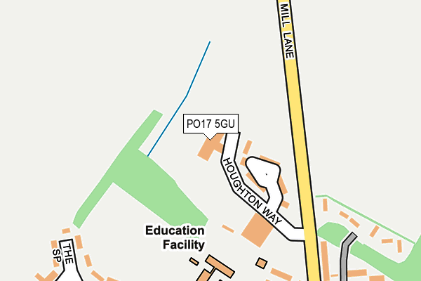 PO17 5GU map - OS OpenMap – Local (Ordnance Survey) PO17 5GU map - OS OpenMap – Local (Ordnance Survey)