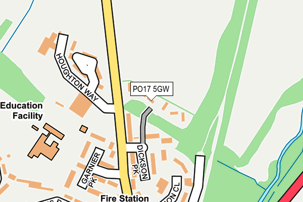 PO17 5GW map - OS OpenMap – Local (Ordnance Survey) PO17 5GW map - OS OpenMap – Local (Ordnance Survey)