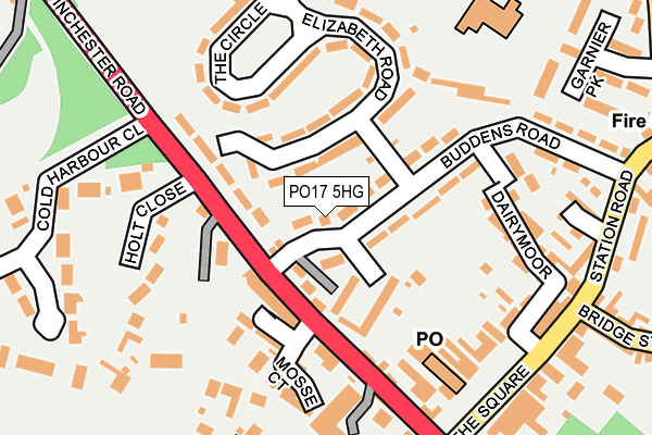 PO17 5HG map - OS OpenMap – Local (Ordnance Survey) PO17 5HG map - OS OpenMap – Local (Ordnance Survey)
