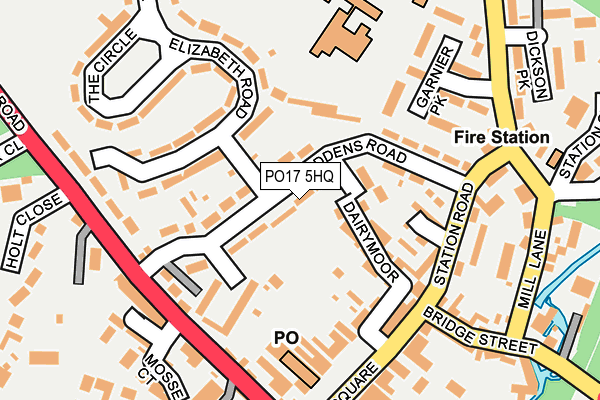 PO17 5HQ map - OS OpenMap – Local (Ordnance Survey) PO17 5HQ map - OS OpenMap – Local (Ordnance Survey)