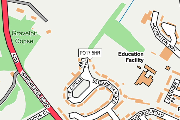 PO17 5HR map - OS OpenMap – Local (Ordnance Survey) PO17 5HR map - OS OpenMap – Local (Ordnance Survey)