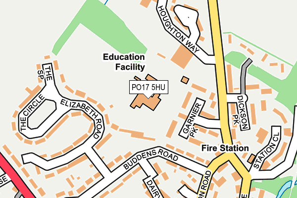 PO17 5HU map - OS OpenMap – Local (Ordnance Survey) PO17 5HU map - OS OpenMap – Local (Ordnance Survey)
