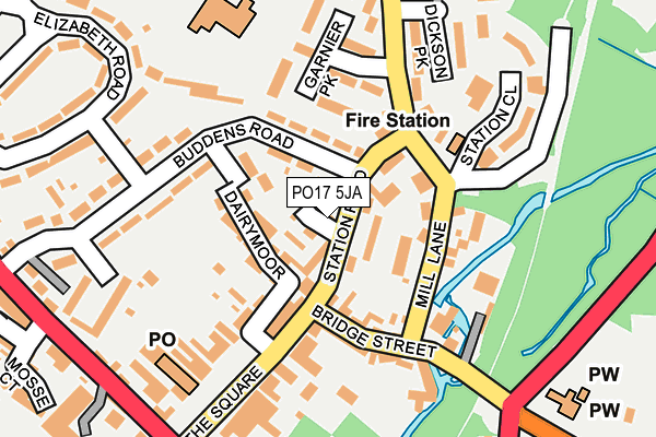 PO17 5JA map - OS OpenMap – Local (Ordnance Survey) PO17 5JA map - OS OpenMap – Local (Ordnance Survey)