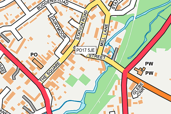 PO17 5JE map - OS OpenMap – Local (Ordnance Survey) PO17 5JE map - OS OpenMap – Local (Ordnance Survey)