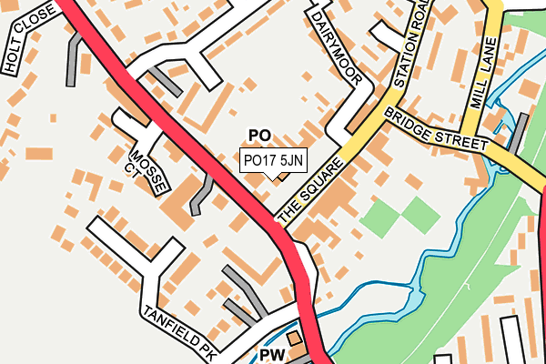 PO17 5JN map - OS OpenMap – Local (Ordnance Survey) PO17 5JN map - OS OpenMap – Local (Ordnance Survey)