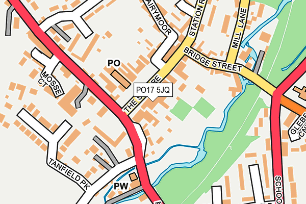 PO17 5JQ map - OS OpenMap – Local (Ordnance Survey) PO17 5JQ map - OS OpenMap – Local (Ordnance Survey)