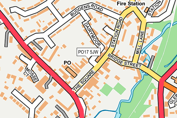 PO17 5JW map - OS OpenMap – Local (Ordnance Survey) PO17 5JW map - OS OpenMap – Local (Ordnance Survey)