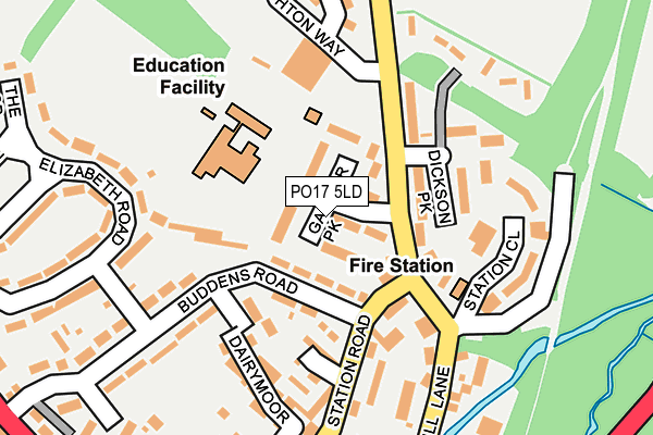 PO17 5LD map - OS OpenMap – Local (Ordnance Survey) PO17 5LD map - OS OpenMap – Local (Ordnance Survey)