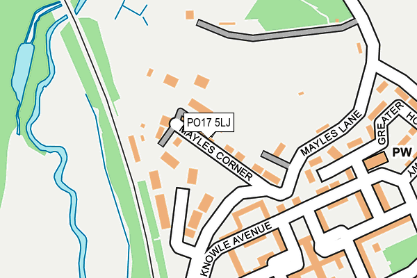 PO17 5LJ map - OS OpenMap – Local (Ordnance Survey) PO17 5LJ map - OS OpenMap – Local (Ordnance Survey)