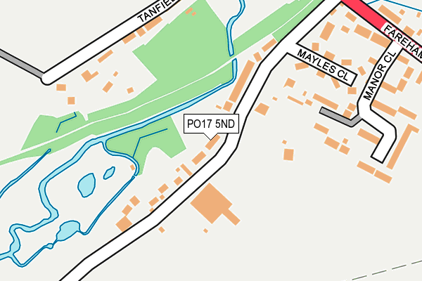 PO17 5ND map - OS OpenMap – Local (Ordnance Survey) PO17 5ND map - OS OpenMap – Local (Ordnance Survey)