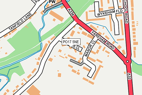 PO17 5NE map - OS OpenMap – Local (Ordnance Survey) PO17 5NE map - OS OpenMap – Local (Ordnance Survey)