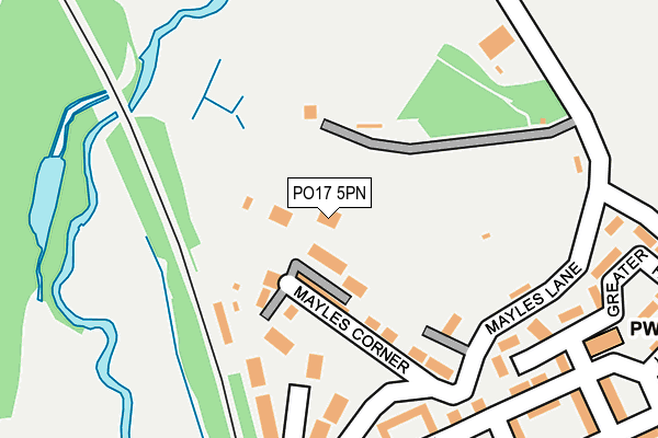 PO17 5PN map - OS OpenMap – Local (Ordnance Survey) PO17 5PN map - OS OpenMap – Local (Ordnance Survey)