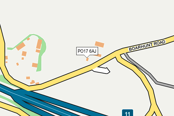 PO17 6AJ map - OS OpenMap – Local (Ordnance Survey) PO17 6AJ map - OS OpenMap – Local (Ordnance Survey)