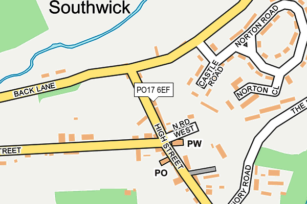 PO17 6EF map - OS OpenMap – Local (Ordnance Survey) PO17 6EF map - OS OpenMap – Local (Ordnance Survey)