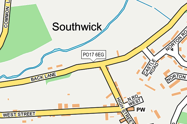 PO17 6EG map - OS OpenMap – Local (Ordnance Survey)