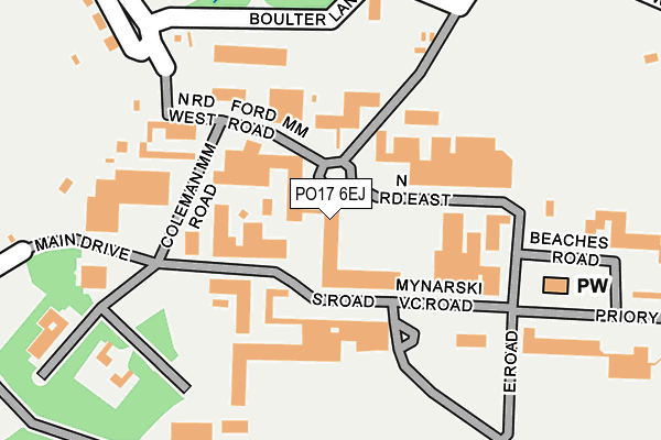 PO17 6EJ map - OS OpenMap – Local (Ordnance Survey) PO17 6EJ map - OS OpenMap – Local (Ordnance Survey)