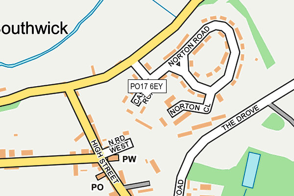 PO17 6EY map - OS OpenMap – Local (Ordnance Survey) PO17 6EY map - OS OpenMap – Local (Ordnance Survey)