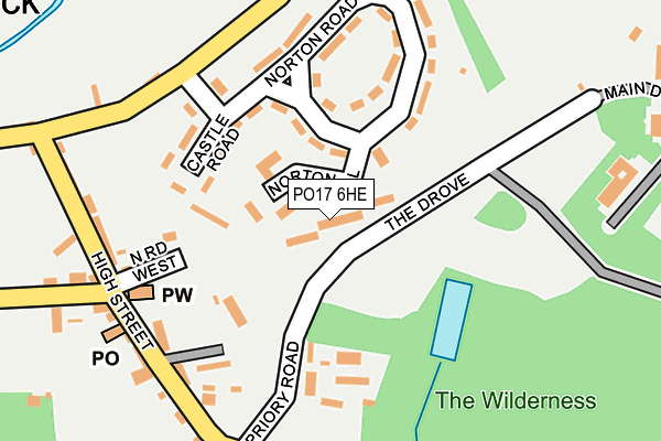 PO17 6HE map - OS OpenMap – Local (Ordnance Survey) PO17 6HE map - OS OpenMap – Local (Ordnance Survey)