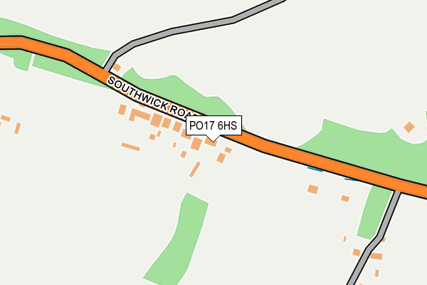 PO17 6HS map - OS OpenMap – Local (Ordnance Survey) PO17 6HS map - OS OpenMap – Local (Ordnance Survey)