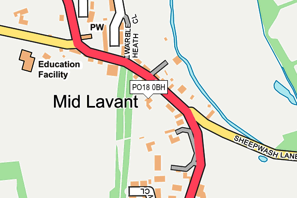 PO18 0BH map - OS OpenMap – Local (Ordnance Survey) PO18 0BH map - OS OpenMap – Local (Ordnance Survey)