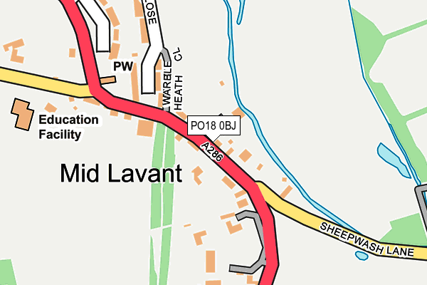 PO18 0BJ map - OS OpenMap – Local (Ordnance Survey) PO18 0BJ map - OS OpenMap – Local (Ordnance Survey)