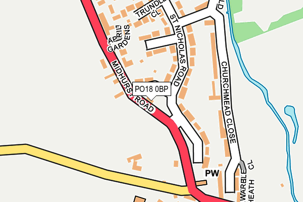 PO18 0BP map - OS OpenMap – Local (Ordnance Survey) PO18 0BP map - OS OpenMap – Local (Ordnance Survey)