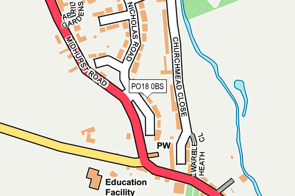 PO18 0BS map - OS OpenMap – Local (Ordnance Survey)