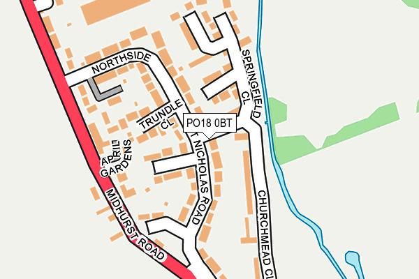 PO18 0BT map - OS OpenMap – Local (Ordnance Survey) PO18 0BT map - OS OpenMap – Local (Ordnance Survey)