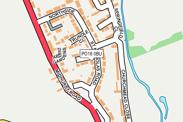 PO18 0BU map - OS OpenMap – Local (Ordnance Survey) PO18 0BU map - OS OpenMap – Local (Ordnance Survey)