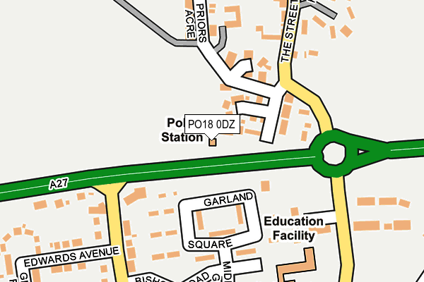 PO18 0DZ map - OS OpenMap – Local (Ordnance Survey) PO18 0DZ map - OS OpenMap – Local (Ordnance Survey)