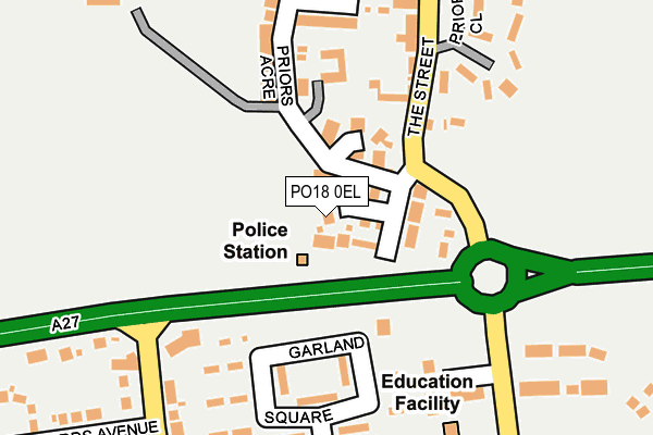 PO18 0EL map - OS OpenMap – Local (Ordnance Survey) PO18 0EL map - OS OpenMap – Local (Ordnance Survey)