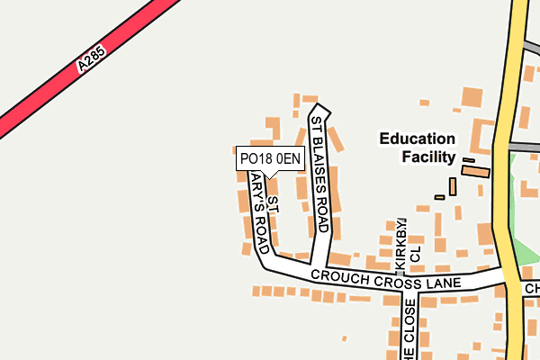 PO18 0EN map - OS OpenMap – Local (Ordnance Survey) PO18 0EN map - OS OpenMap – Local (Ordnance Survey)