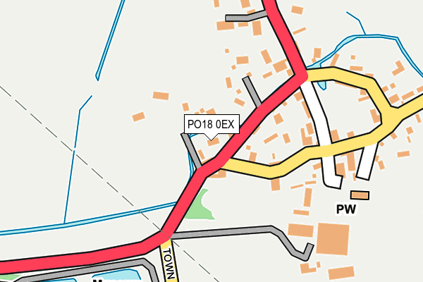 PO18 0EX map - OS OpenMap – Local (Ordnance Survey) PO18 0EX map - OS OpenMap – Local (Ordnance Survey)
