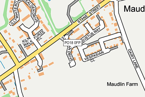 PO18 0FP map - OS OpenMap – Local (Ordnance Survey) PO18 0FP map - OS OpenMap – Local (Ordnance Survey)