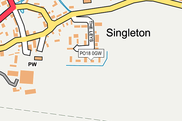 PO18 0GW map - OS OpenMap – Local (Ordnance Survey) PO18 0GW map - OS OpenMap – Local (Ordnance Survey)
