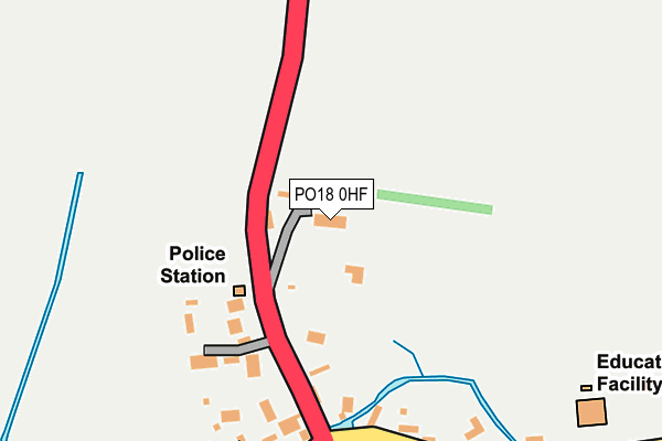 PO18 0HF map - OS OpenMap – Local (Ordnance Survey) PO18 0HF map - OS OpenMap – Local (Ordnance Survey)