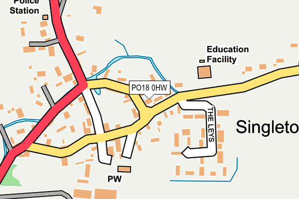 PO18 0HW map - OS OpenMap – Local (Ordnance Survey) PO18 0HW map - OS OpenMap – Local (Ordnance Survey)