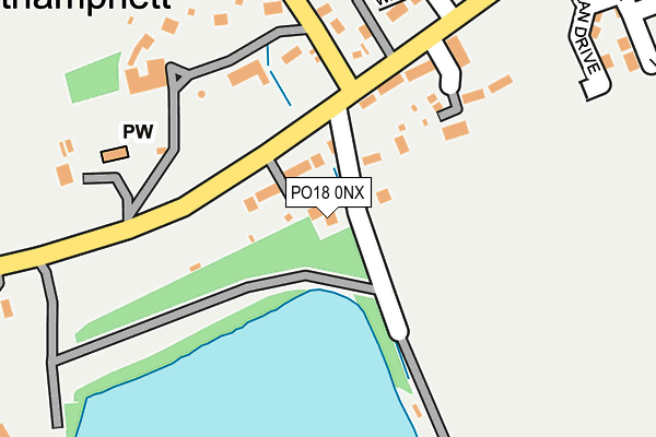 PO18 0NX map - OS OpenMap – Local (Ordnance Survey) PO18 0NX map - OS OpenMap – Local (Ordnance Survey)