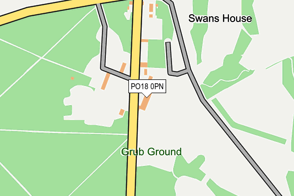 PO18 0PN map - OS OpenMap – Local (Ordnance Survey) PO18 0PN map - OS OpenMap – Local (Ordnance Survey)