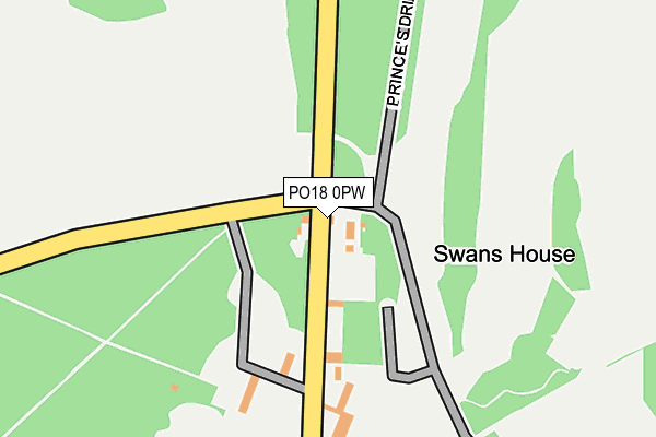 PO18 0PW map - OS OpenMap – Local (Ordnance Survey) PO18 0PW map - OS OpenMap – Local (Ordnance Survey)