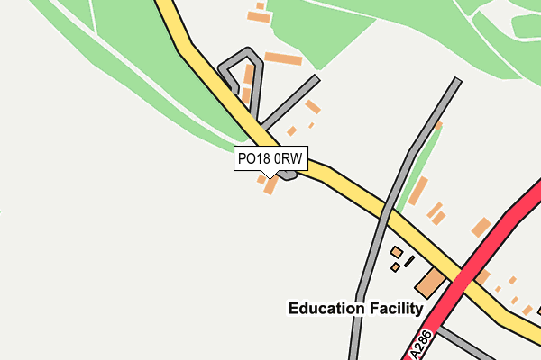 PO18 0RW map - OS OpenMap – Local (Ordnance Survey) PO18 0RW map - OS OpenMap – Local (Ordnance Survey)