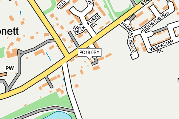 PO18 0RY map - OS OpenMap – Local (Ordnance Survey) PO18 0RY map - OS OpenMap – Local (Ordnance Survey)