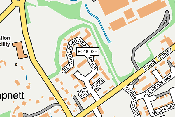 PO18 0SF map - OS OpenMap – Local (Ordnance Survey) PO18 0SF map - OS OpenMap – Local (Ordnance Survey)
