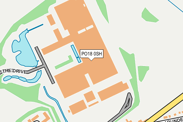 PO18 0SH map - OS OpenMap – Local (Ordnance Survey) PO18 0SH map - OS OpenMap – Local (Ordnance Survey)