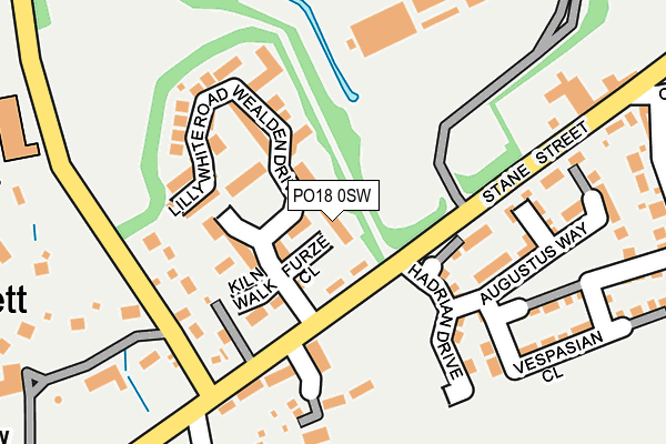 PO18 0SW map - OS OpenMap – Local (Ordnance Survey) PO18 0SW map - OS OpenMap – Local (Ordnance Survey)