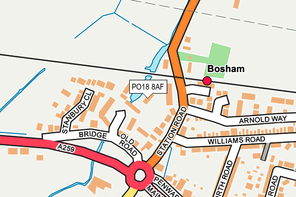 PO18 8AF map - OS OpenMap – Local (Ordnance Survey) PO18 8AF map - OS OpenMap – Local (Ordnance Survey)
